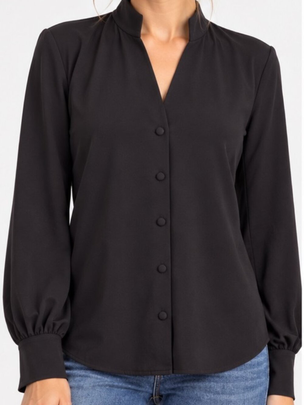 Cabi Composer Top (Style #4746) Long Sleeve Button Front Size Small